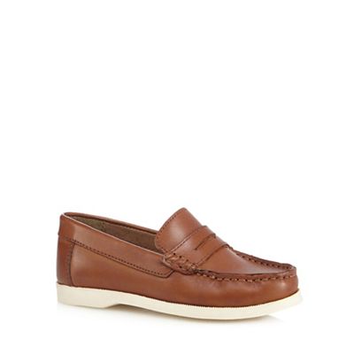 J by Jasper Conran Boys' tan leather slip-on shoes
